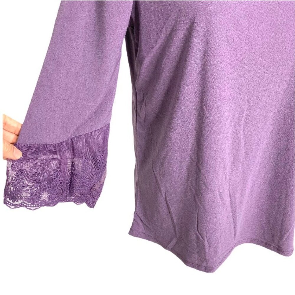Love Scarlett Tops Long Sleeve Neck Women's Blouses Violet Kiss Size M - Picture 7 of 11